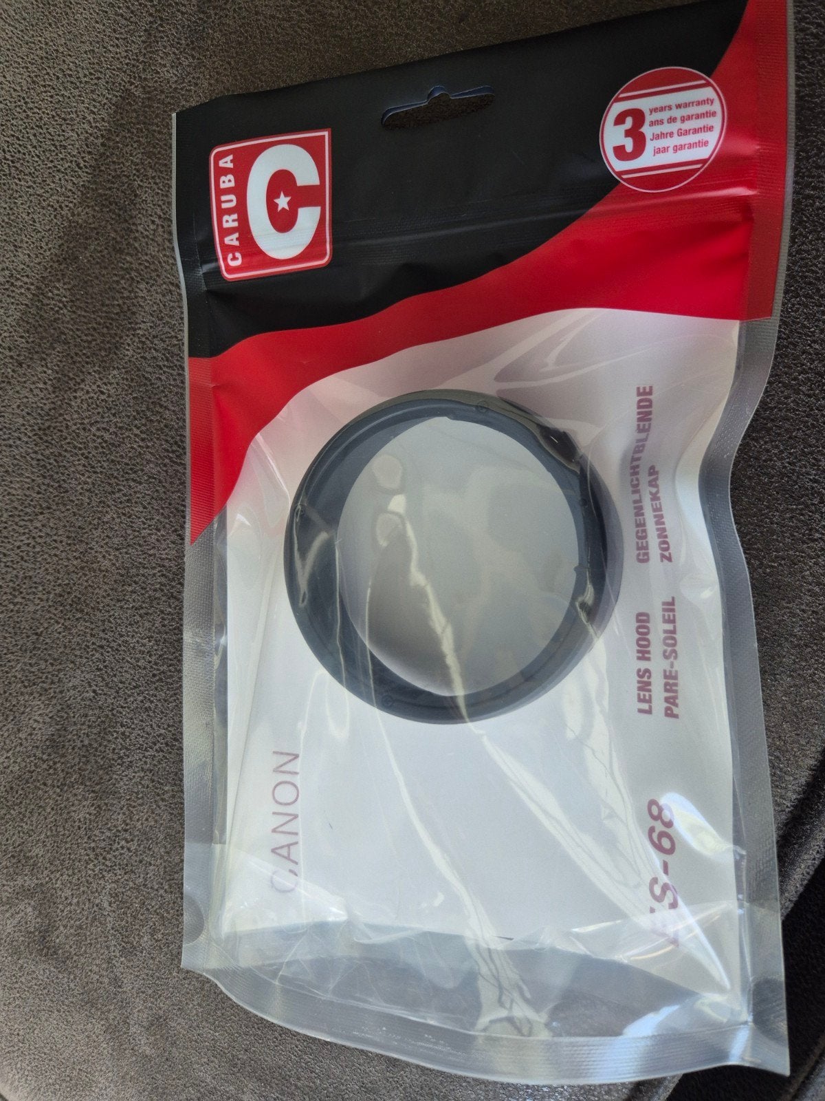 Caruba ES-68 Zonnekap voor Canon lens, Overige merken, Minder dan 50 mm, Overige typen, Nieuw