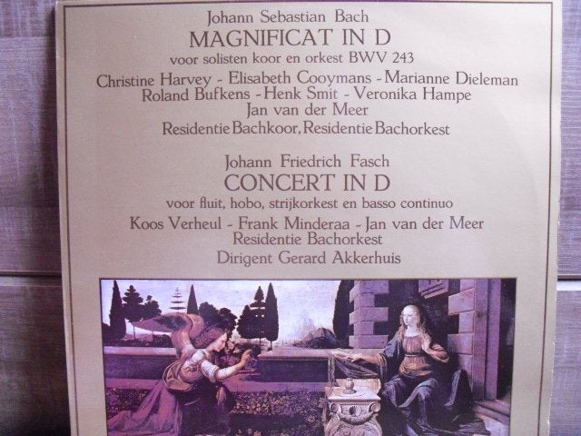 J.S. Bach "Magnificat in D" en J.F. Fasch "Concert in D" LP, LP, Gebruikt, Overige typen, Ophalen of Verzenden