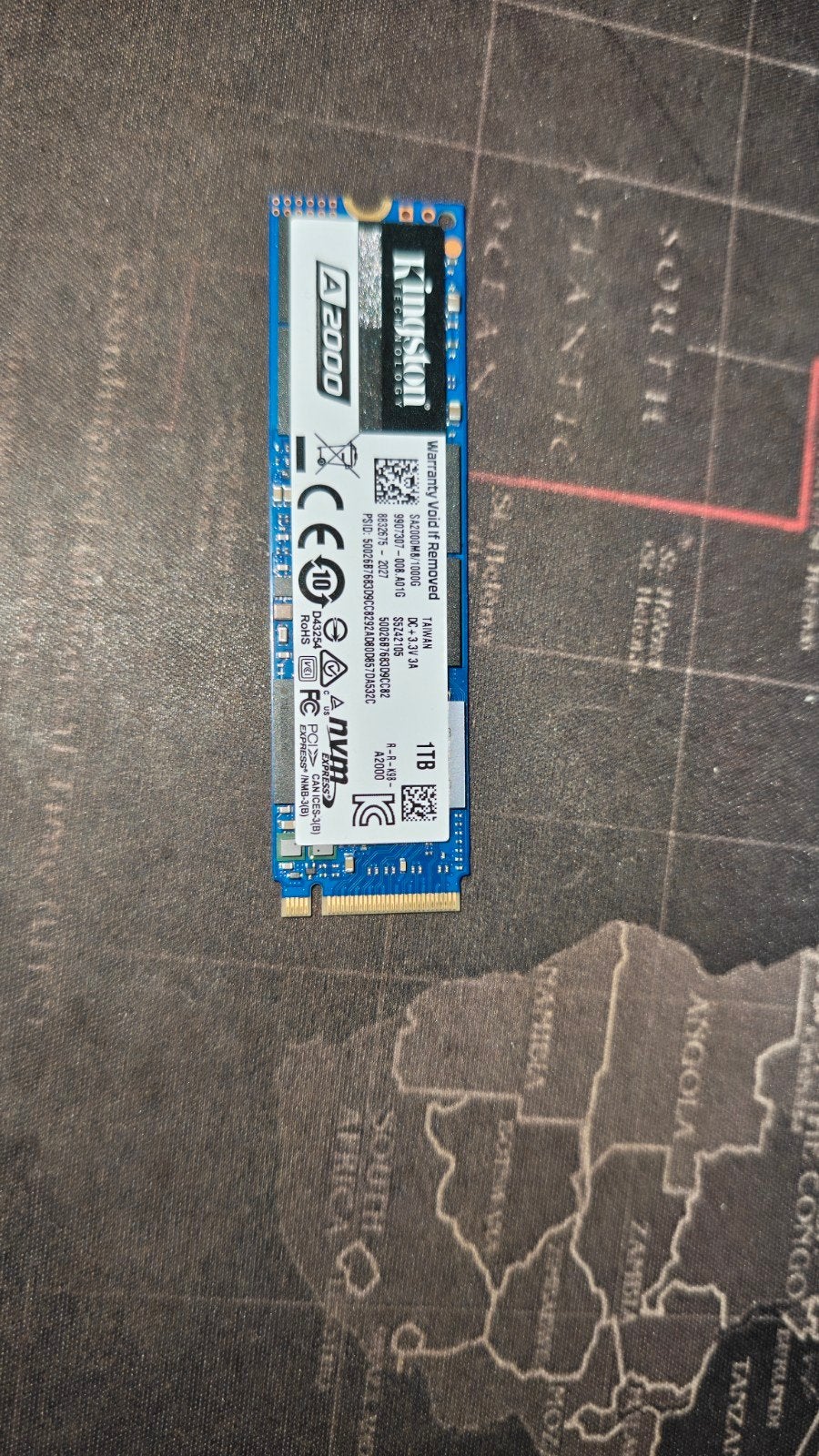 Kingston A2000 NVMe PCIe SSD 1TB M.2, Computers en Software, Harde schijven, Zo goed als nieuw, Server, Intern, SSD, SATA, Ophalen of Verzenden