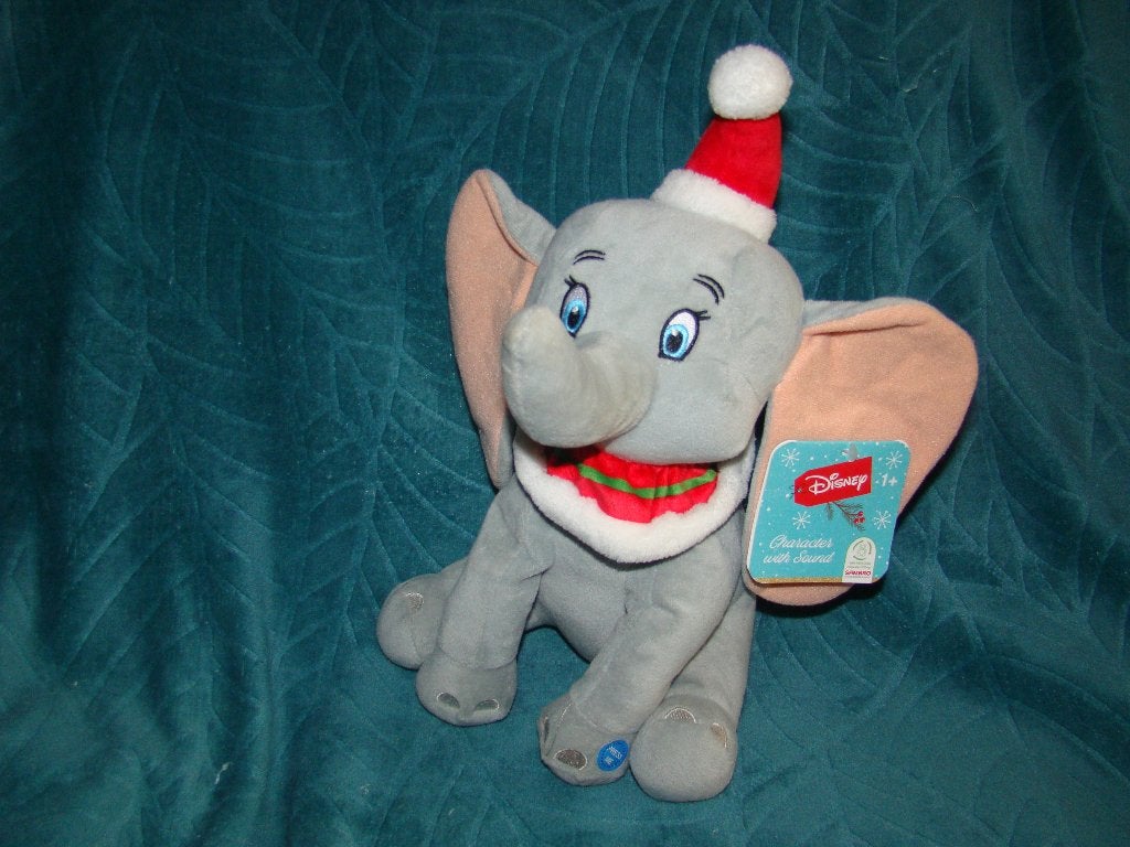 Disney Dombo olifant met geluid 33 cm groot, Disney, Disney, Met geluid, Grijs