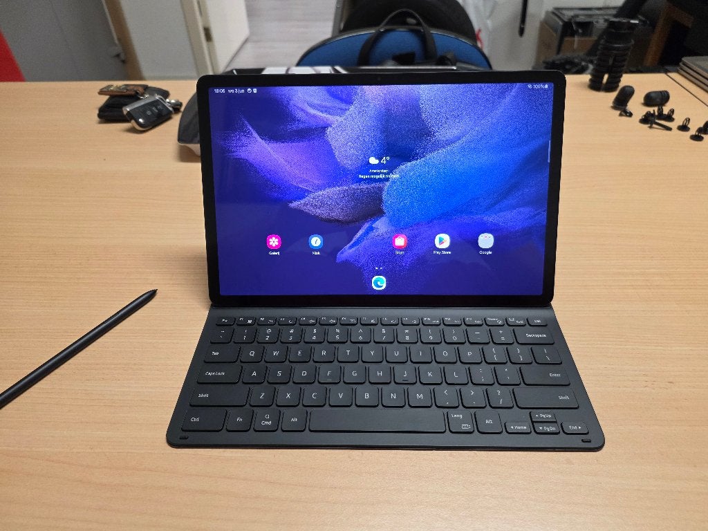 Samsung Galaxy Tab S7 FE 128GB met S Pen en toetsenbord, Computers en Software, Android Tablets, Galaxy Tab S7 FE, Uitbreidbaar geheugen