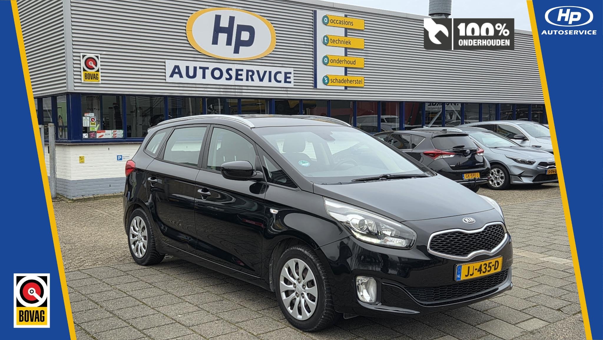 Kia Carens 1.6 GDi DynamicLine 7p, Auto's, Gebruikt, 4 cilinders, 7 stoelen, Zwart