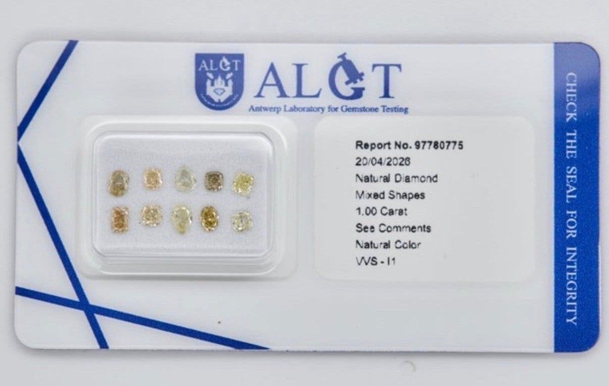 Natuurlijke Diamanten Mix - 1.00 Karaat, ALGT Gecertificeerd, Ophalen of Verzenden, Nieuw