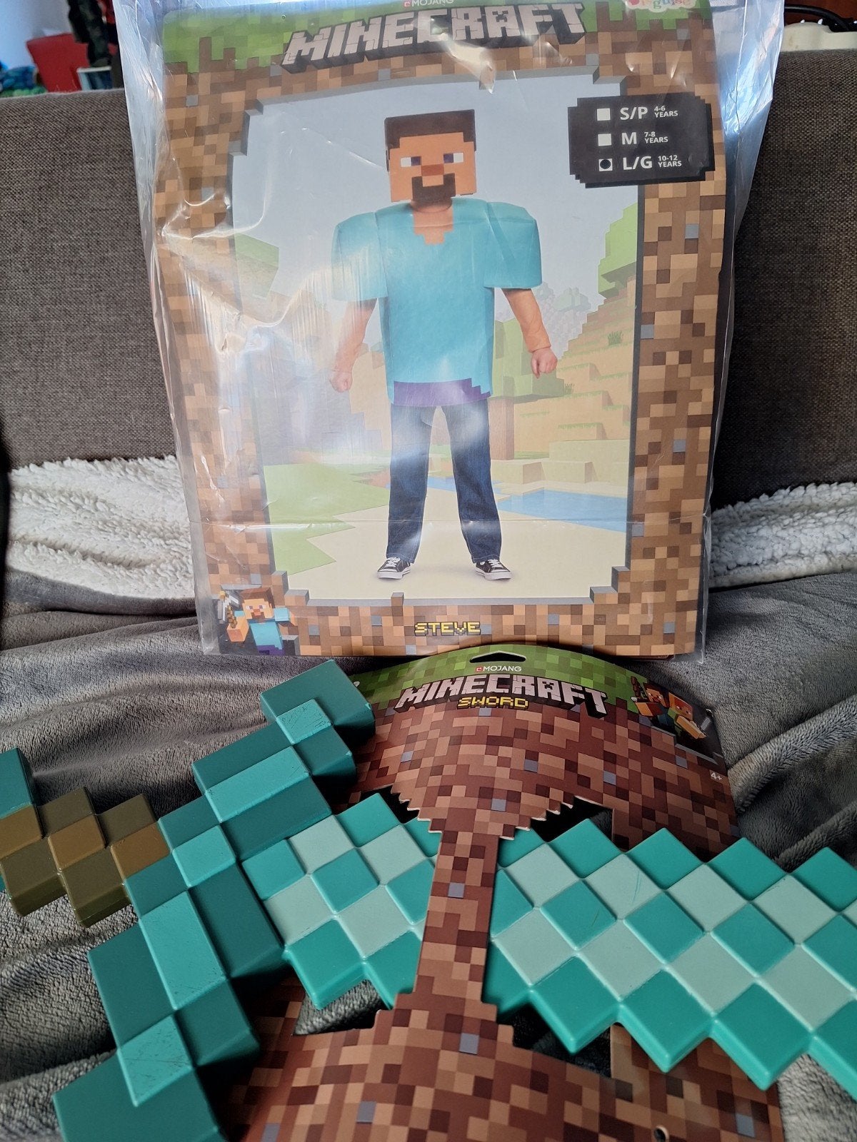 Minecraft Steve kostuum met zwaard - Gebruikt, Ophalen, Gebruikt