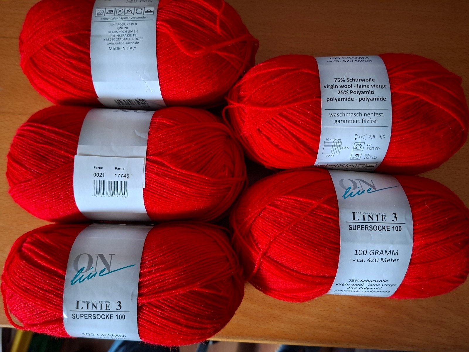 5x100 gr ONline sokkenwol, Nieuw, Ophalen of Verzenden, Breien, ONline