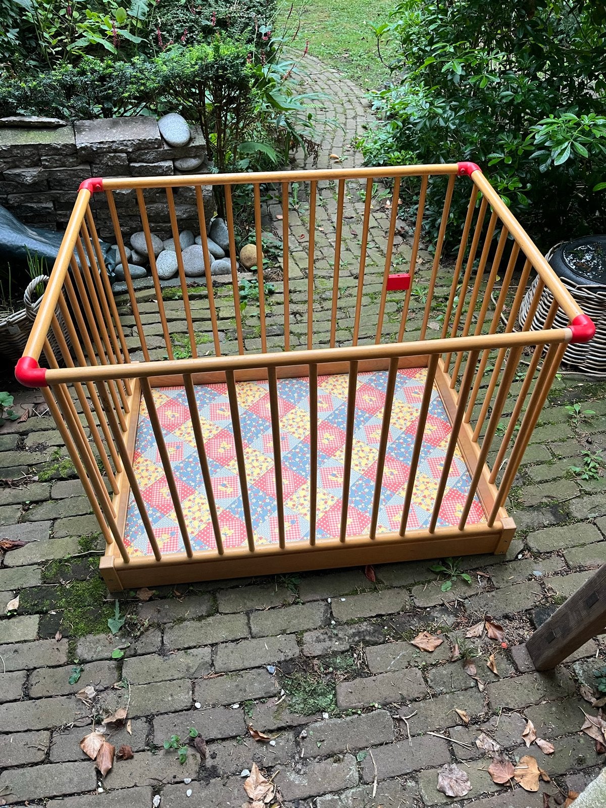 Houten kinderbox inklapbaar, Ophalen of Verzenden, Gebruikt, Vierkant, Boxkleed