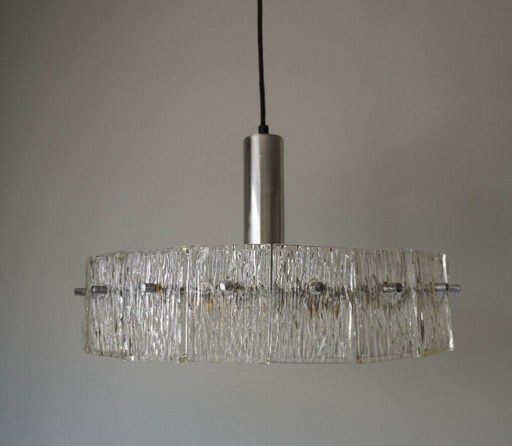 Glazen hanglamp Kalmar Orrefors Doria NIET WERKEND vintage, Ophalen, Gebruikt, Glas, Modern