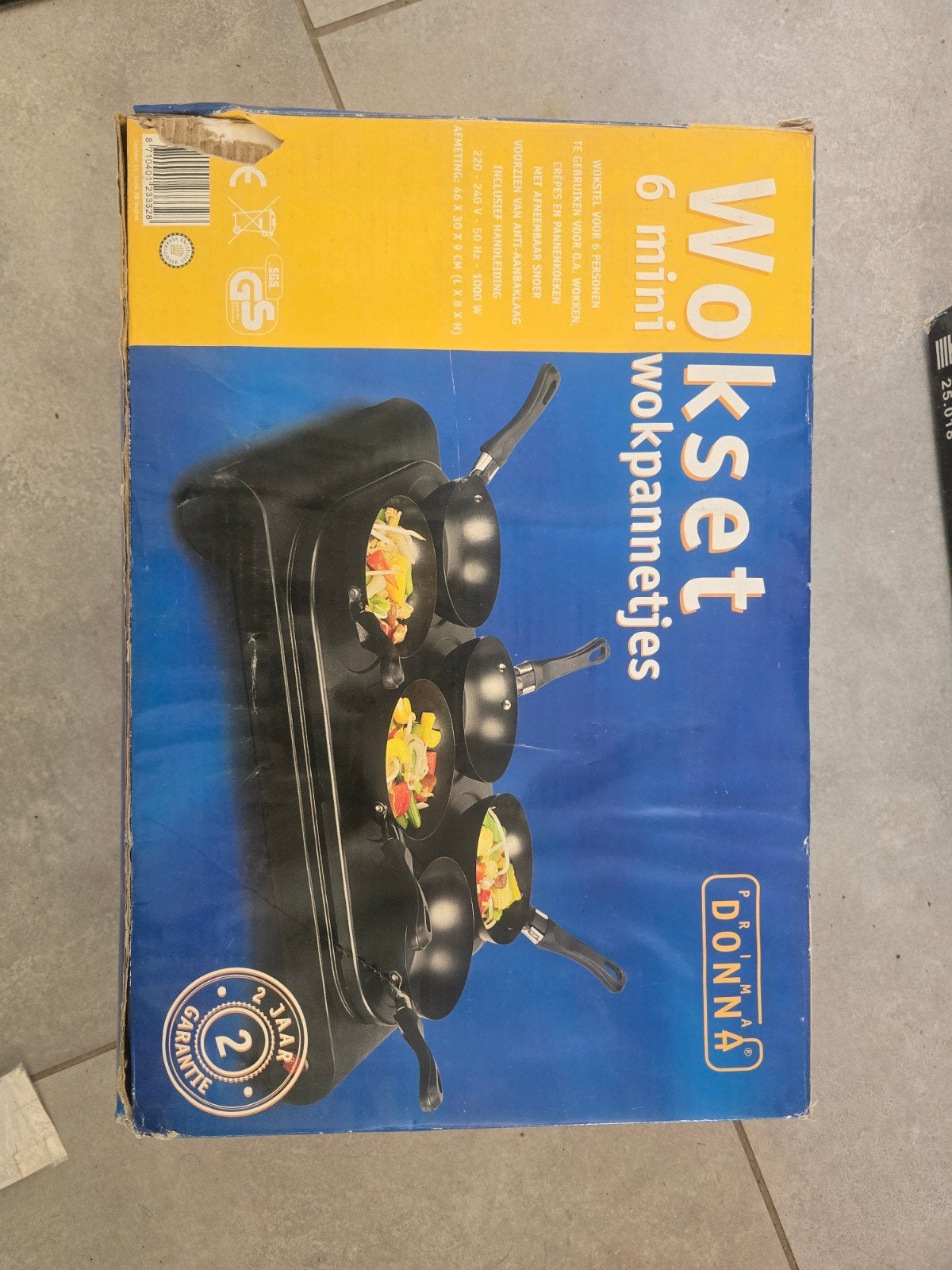 Donna Wokset met 6 mini wokpannetjes - 1000W, Minder dan 1 liter, Ophalen, Nieuw