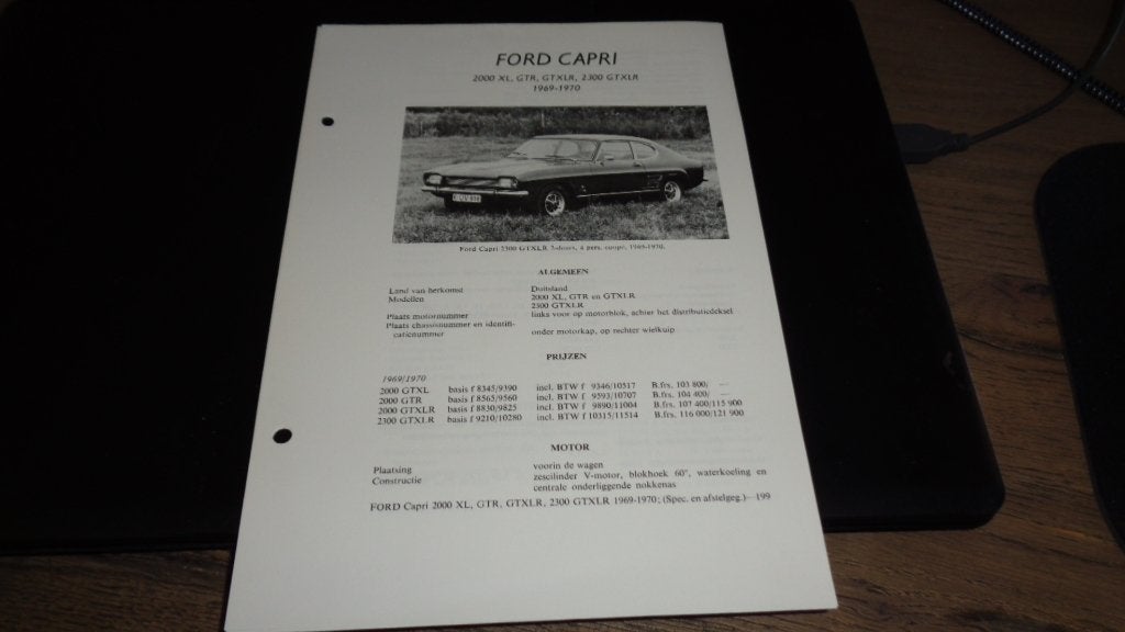 Rep Handleiding FORD CAPRI 2000 - 2300  ,  1969-1970, Verzenden, Nieuw, Ford