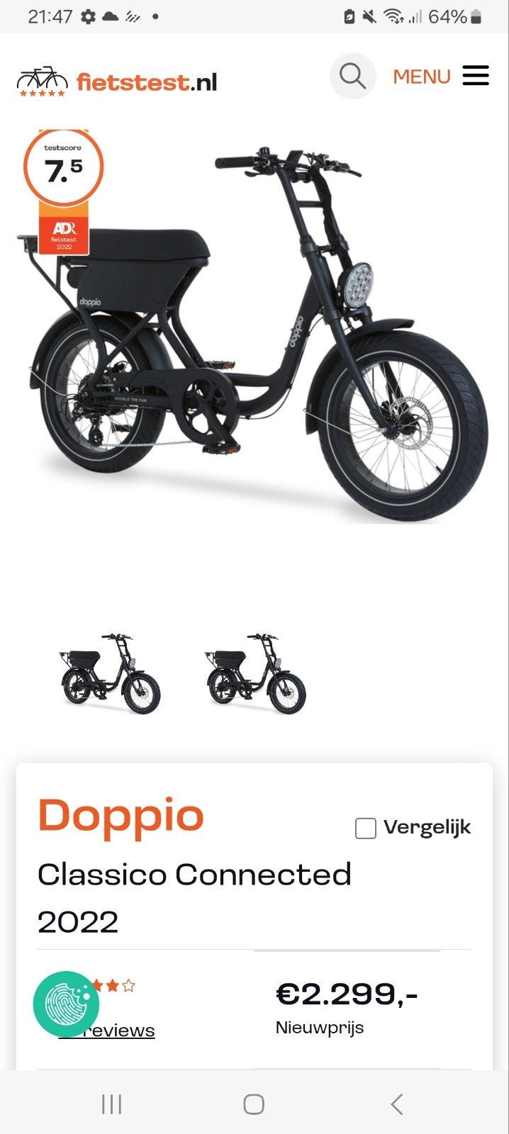 Fatbike Doppio 2 zitter, Ophalen, Zo goed als nieuw, Doppio