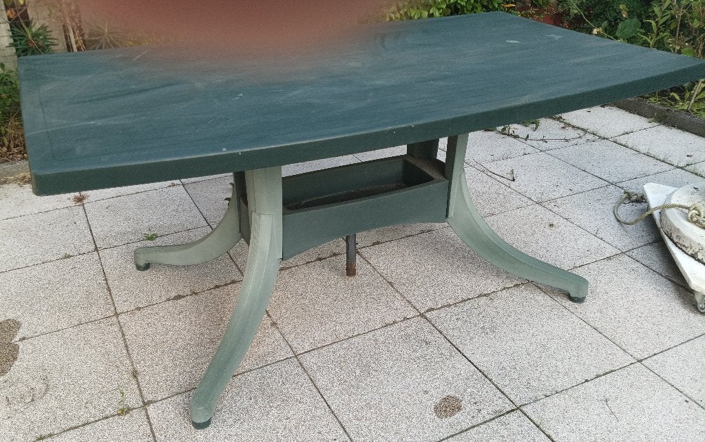 Demontabele kunststof tuintafel, Ophalen, Gebruikt, Rechthoekig, Kunststof
