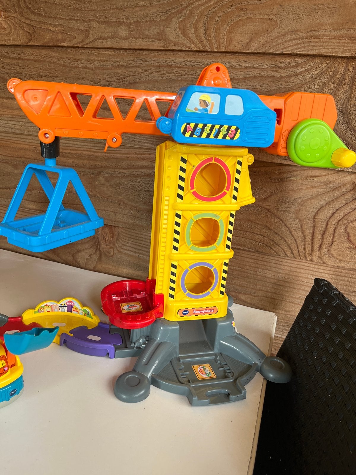 VTech Toet Toet Auto's Bouwplaats met Kraan en Guido, Ophalen of Verzenden, Gebruikt