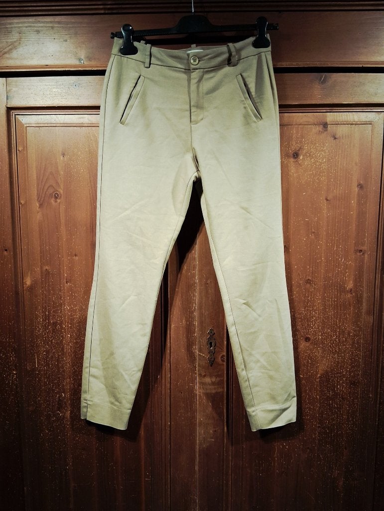 Broek beige stretch mt 38 Minus, Maat 38/40 (M), Verzenden, Beige, Zo goed als nieuw