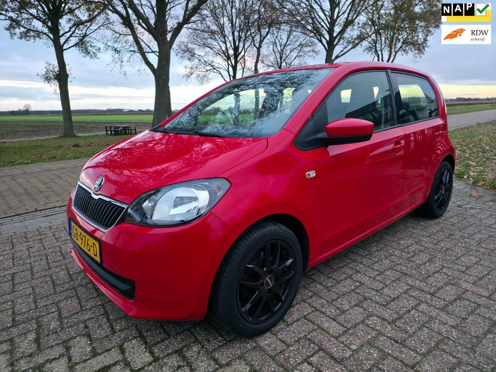Skoda Citigo 1.0 Greentech Edition, 5-deurs, Airco, 15 inch, Auto's, Skoda, Voorwielaandrijving, Euro 5, Stof, Zwart