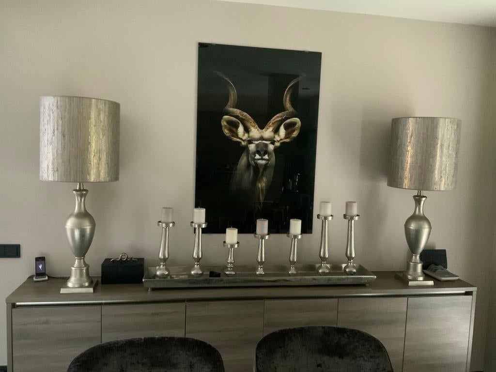 2 Tafellampen met Eric Kuster stijl kappen, Ophalen, Zo goed als nieuw, 75 cm of meer