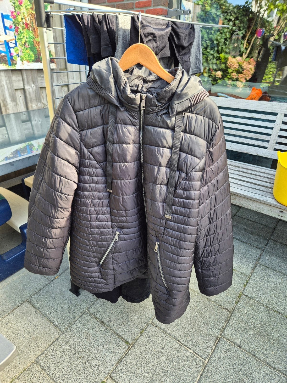 MS mode winterjas mt 54, Ophalen of Verzenden, Zo goed als nieuw, Maat 46/48 (XL) of groter, Zwart