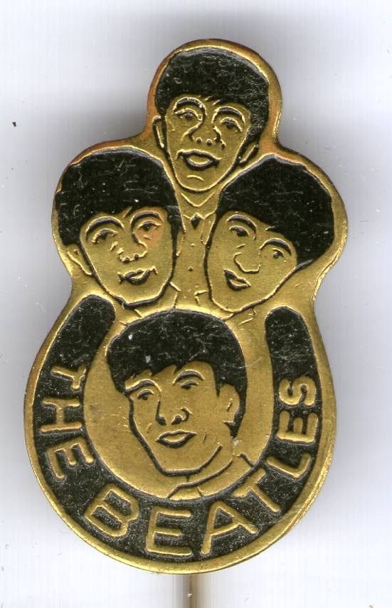 The Beatles zwart op koper popgroep speldje ( R_038a), Verzenden, Nieuw, Figuurtje, Speldje of Pin