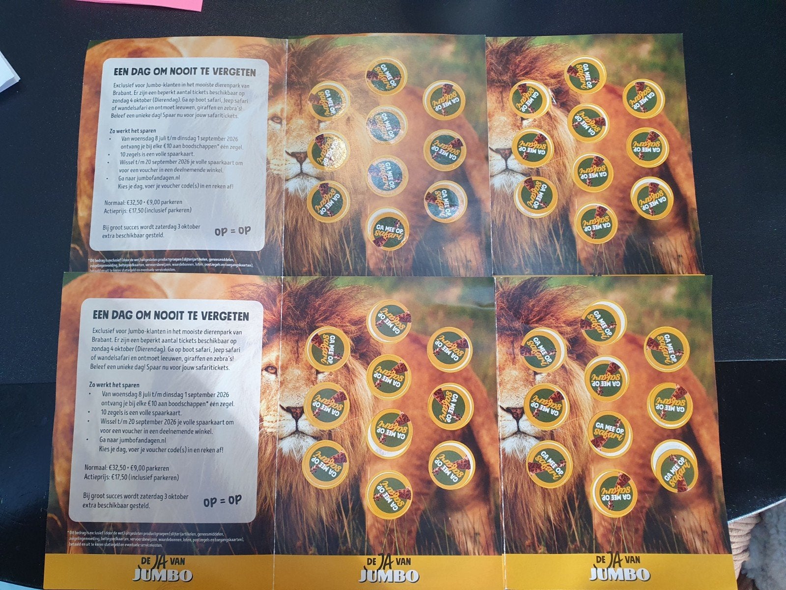 4 volle spaarkaarten Beekse Bergen safaripark, Tickets en Kaartjes, Drie personen of meer, Kortingskaart