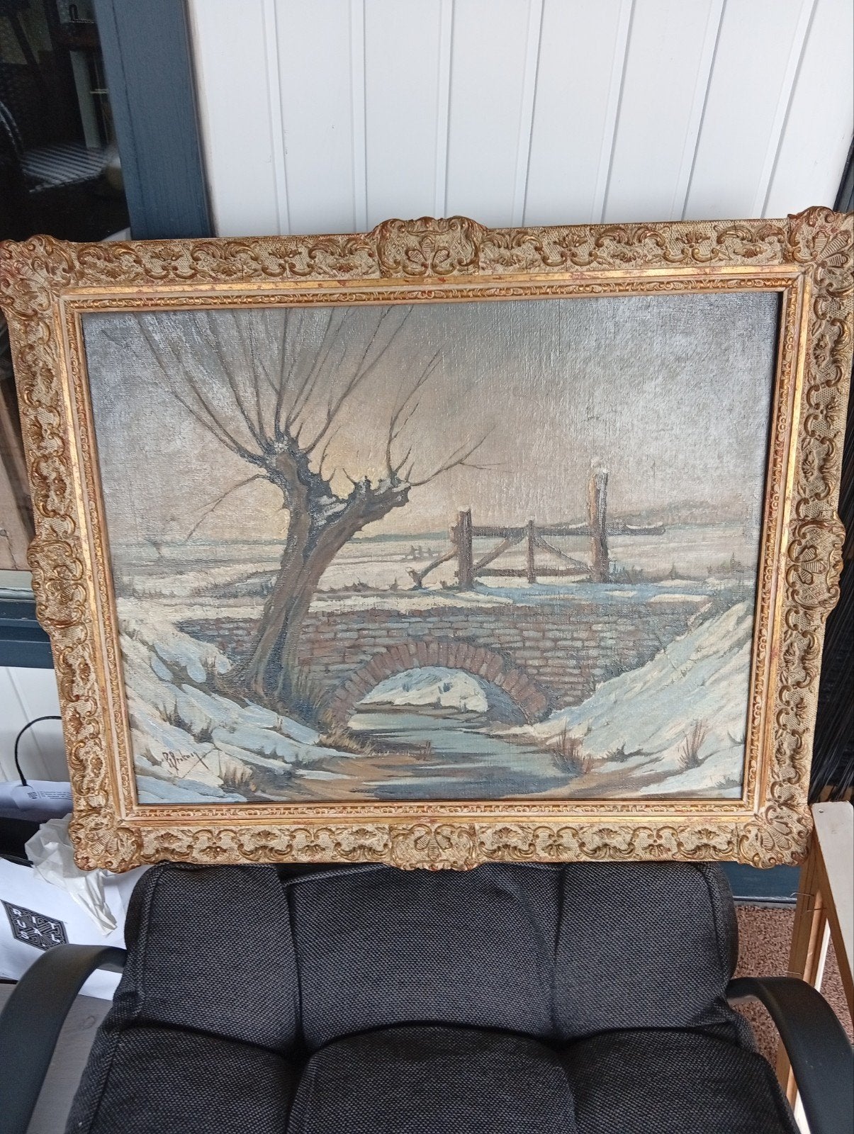 Schilderij 'Winterzon ko, Ophalen of Verzenden