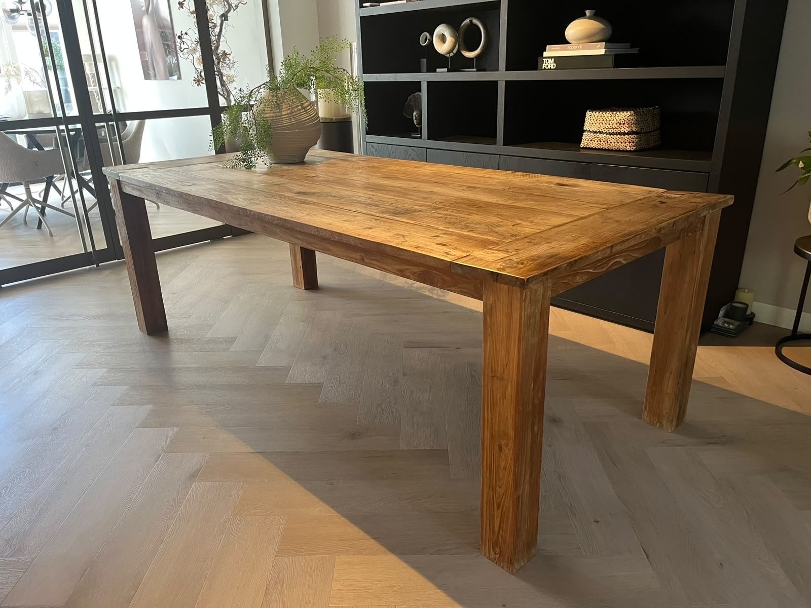 Prachtige Massief Teakhouten Eettafel - 220x100 cm - Robuust, Ophalen, Stoer teak, Teakhout, 200 cm of meer