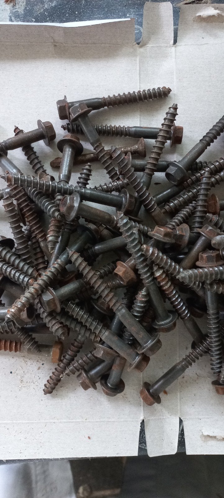 Houtdraadbouten metaal 8x75 mm - 90 stuks, Ophalen, Gebruikt