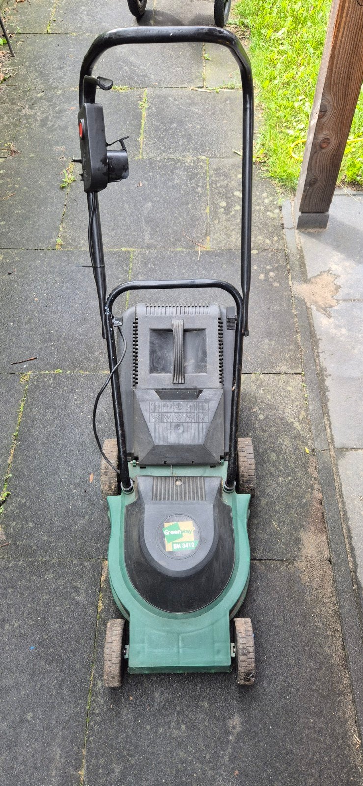 Elektrische grasmaaier - Greenway EM 3412, Tuin en Terras, Gebruikt, Elektrische grasmaaier, Opvangbak, Ophalen