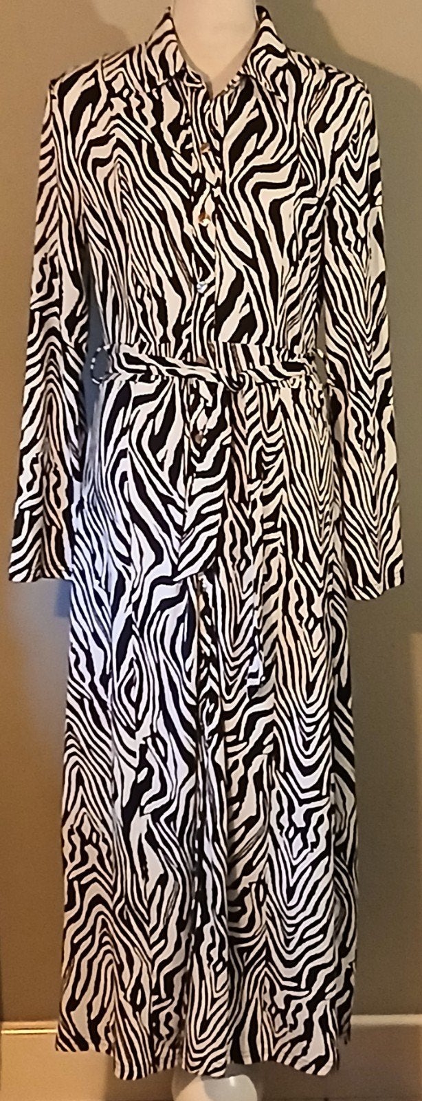 By Swan Maxi Jurk Zebraprint - Maat L, Ophalen of Verzenden