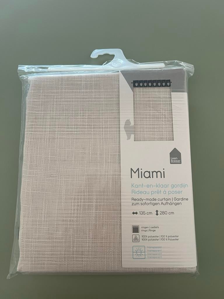 Leen Bakker Miami Kant-en-klaar Gordijn - Beige, Ophalen of Verzenden, Nieuw
