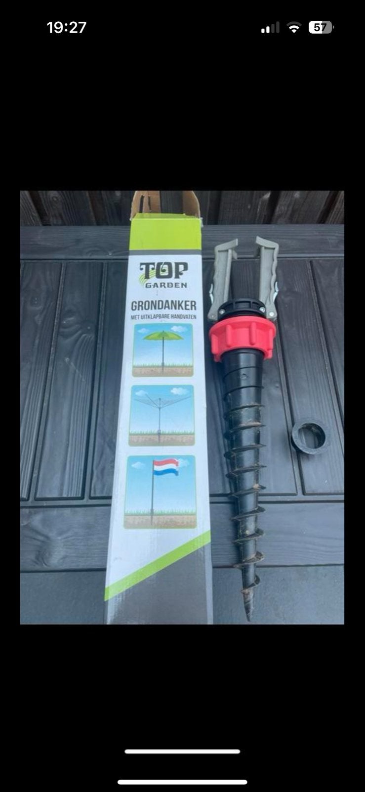 TOP GARDEN Grondanker met uitklapbare handvaten, Ophalen, Nieuw