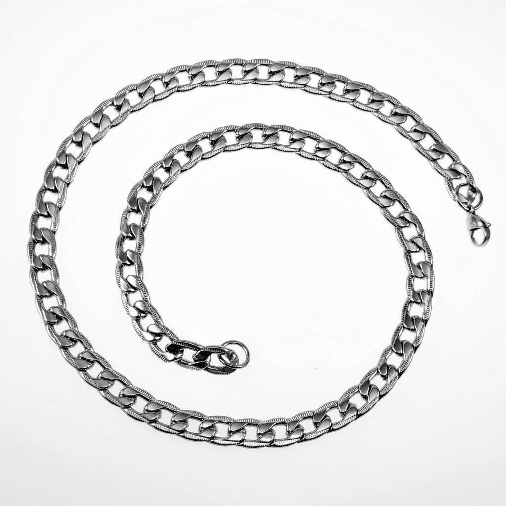 60cm x 9mm Gedetailleerde Ketting Heren RVS Zilverkleur, Overige materialen, Birgitta-Gracht 33, 6465 EL Kerkrade, Nederland, Verzenden