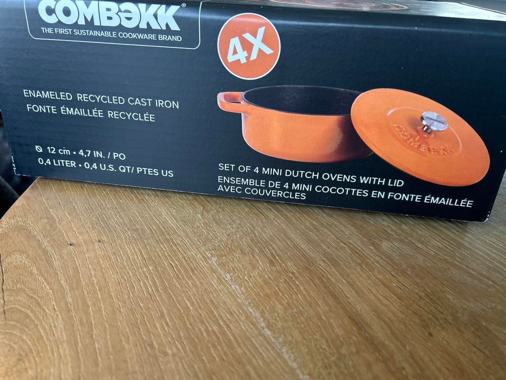 Combekk mini Dutch ovens - 4 stuks - geëmailleerd, Huis en Inrichting, Keuken | Keukenbenodigdheden, Nieuw, Overige typen, Overige merken