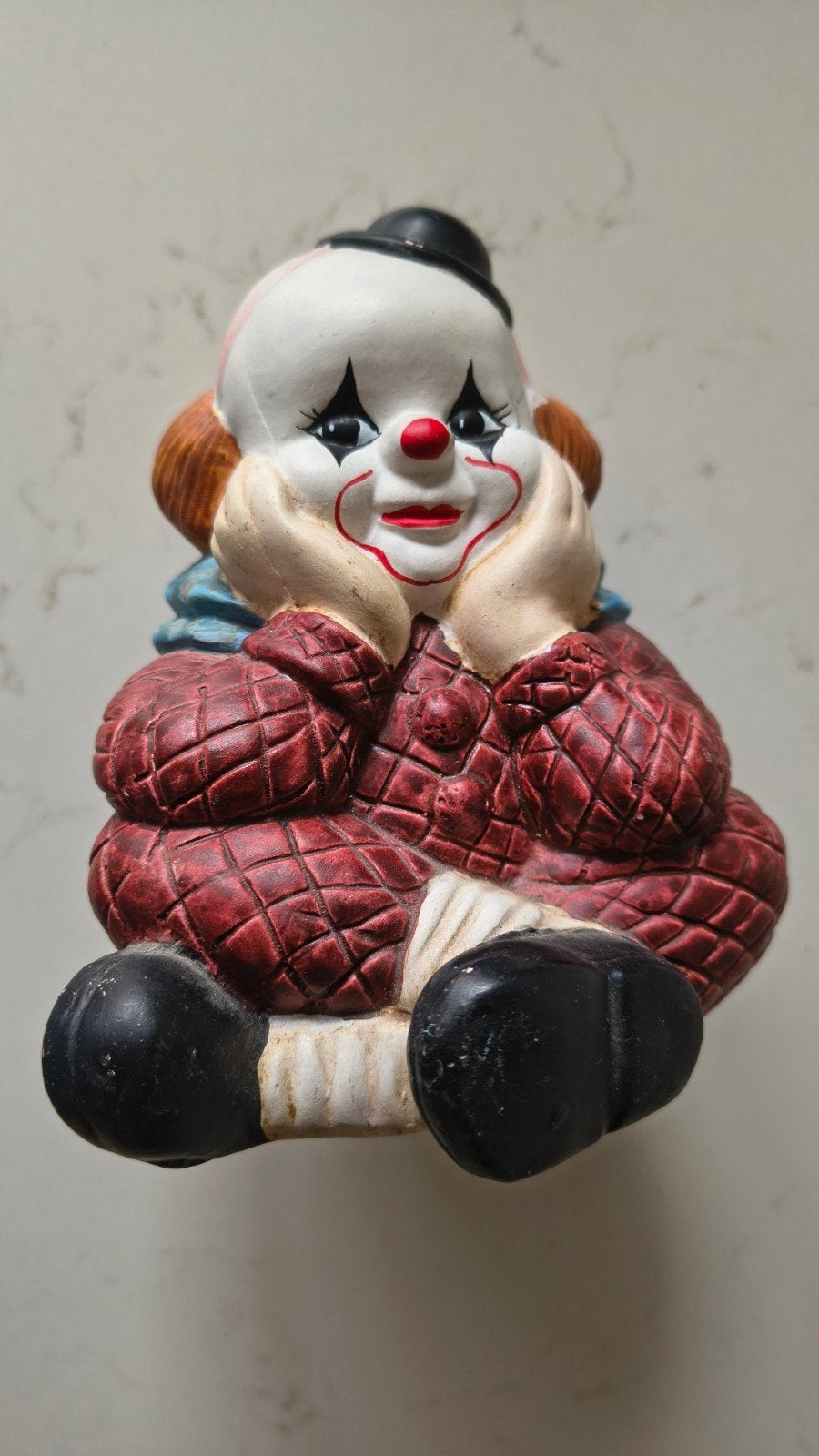 Vintage Keramieken Clown Spaarpot - 15cm, Verzamelen, Ophalen of Verzenden, Gebruikt, Steen, Aardewerk of Keramiek, Overige thema's