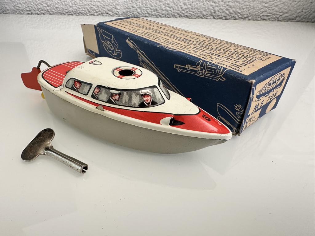 Michael Seidel politie bootje MS708, Antiek en Kunst, Antiek | Speelgoed, Ophalen of Verzenden