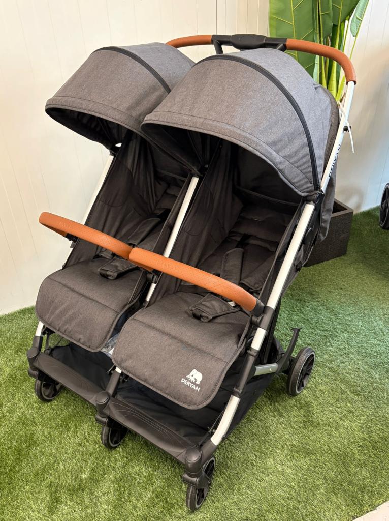 Deryan Luxe Rolo X2 Dubbele Buggy - Duo Buggy - Grijs, Ophalen of Verzenden, Nieuw