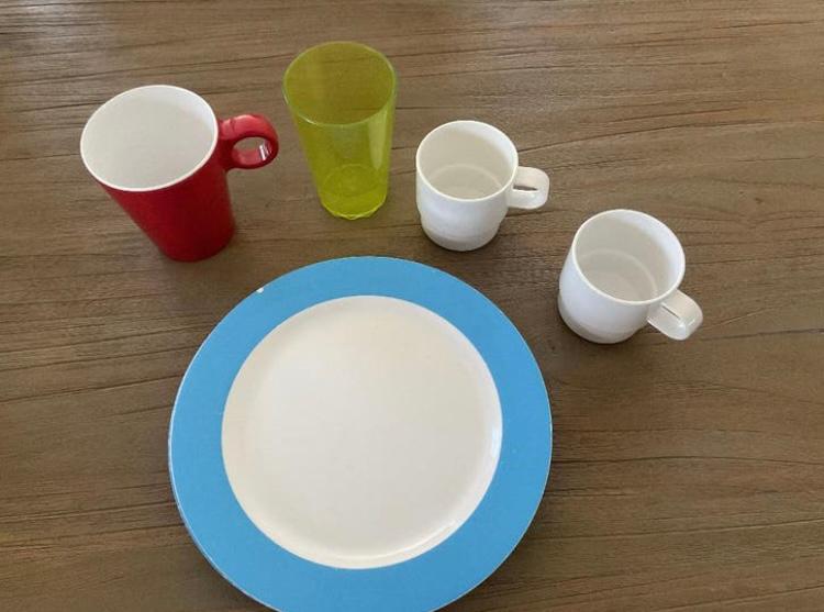 Mepal Rosti Wave 4 ontbijt borden in eos- blauw+ restant, Ophalen of Verzenden, Zo goed als nieuw