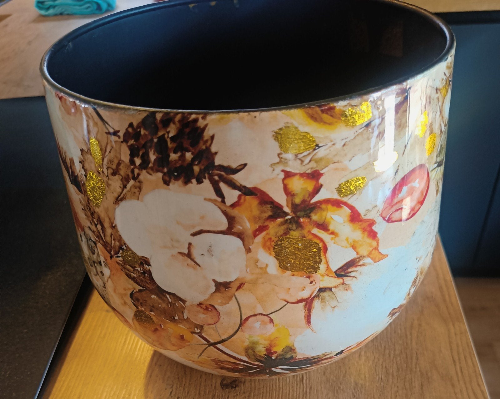 Metalen bloem pot, Tuin en Terras, Bloempotten, Ophalen of Verzenden, Zo goed als nieuw