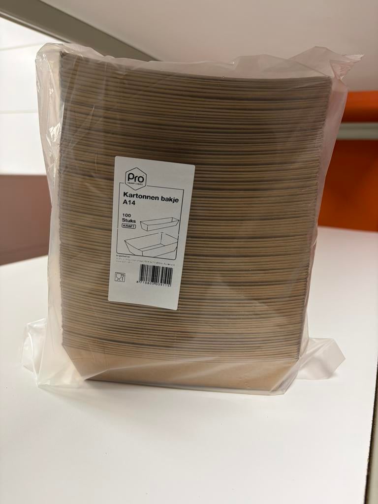 Disposable kartonnen bakje A14 - 800 stuks, Diversen, Ophalen, Nieuw