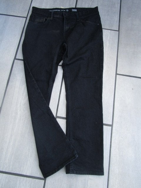 Lekker warme heren stretch thermo jeans, zwart W34 L30, Ophalen, Zo goed als nieuw, Zwart, W33 - W34 (confectie 48/50)