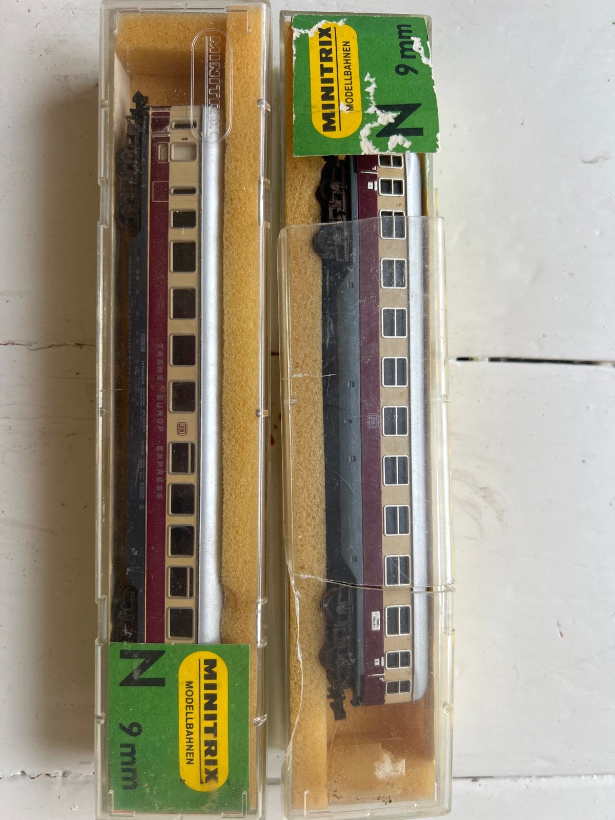 Minitrix N-spoor Trans Europ Express (TEE) wagons, Ophalen of Verzenden, Zo goed als nieuw, Gelijkstroom, Wagon