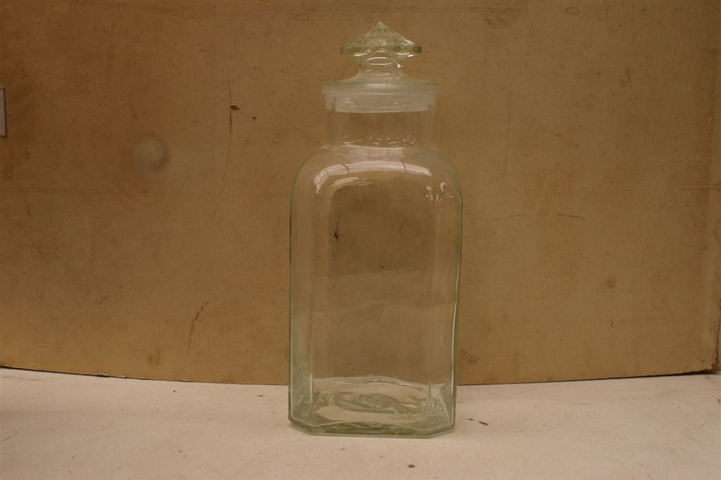 Grote Glazen voorraadpot met deksel 44161, Gebruikt, Ophalen of Verzenden, Bord(en), Overige stijlen