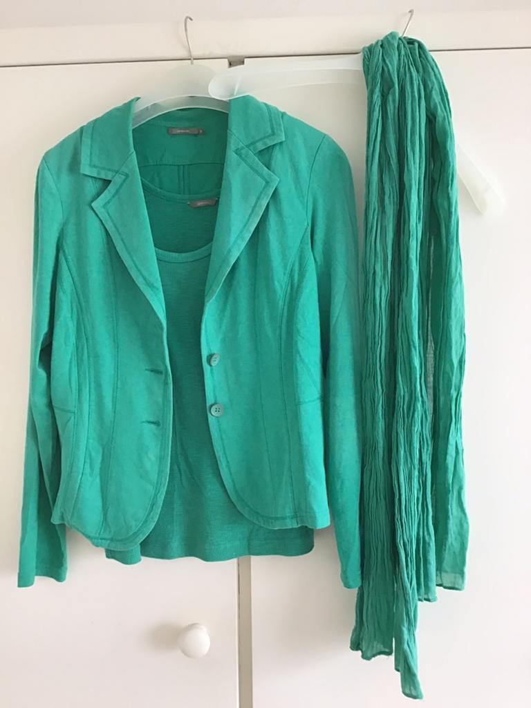 3-deligw set, vest/top/sjaal, €18katoen, Sandwich., Ophalen of Verzenden, Zo goed als nieuw