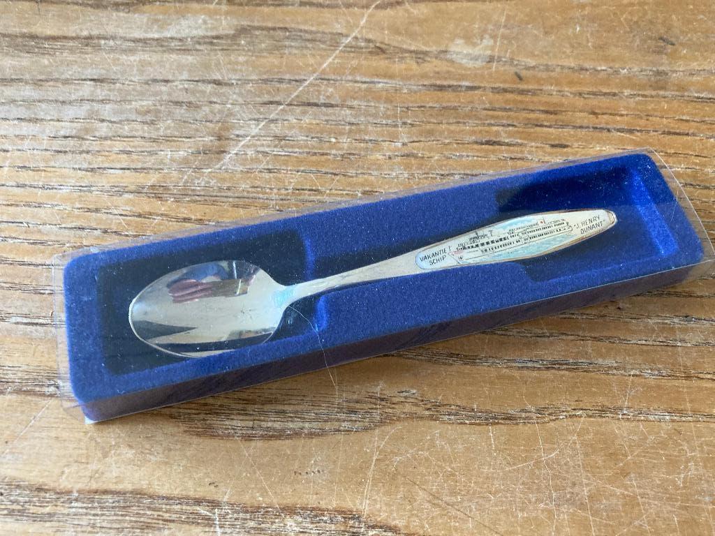 Vintage theelepeltje silver plated Henry Dunant Rode Kruis, Antiek en Kunst, Ophalen of Verzenden