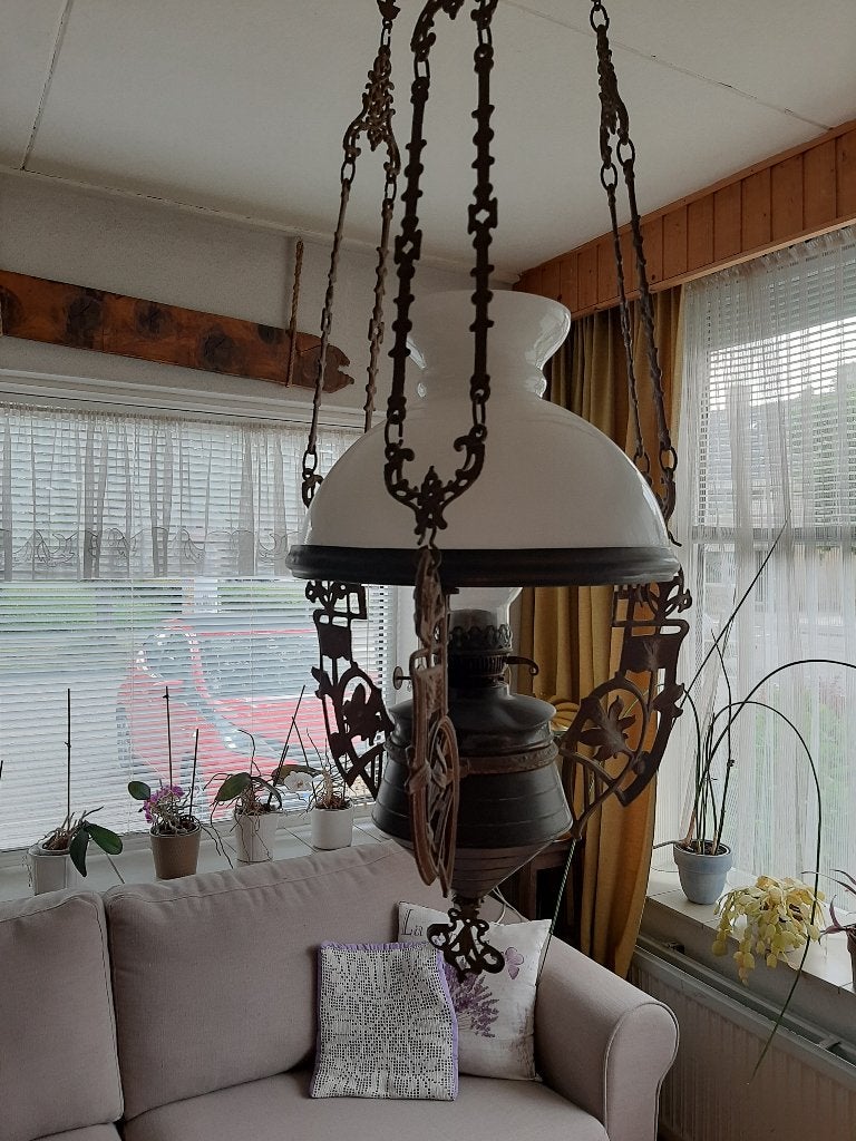 hanglamp melkglas/koper /porselein Antiek, Antiek en Kunst, Ophalen
