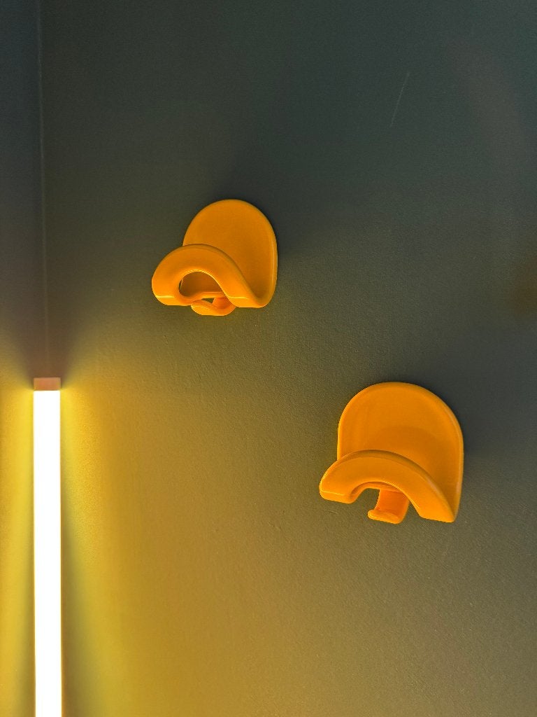Con & Con Carlo Bartoli Space Age Kunstof Kapstok 4x Geel, Ophalen of Verzenden, Zo goed als nieuw, Kunststof, Minder dan 100 cm