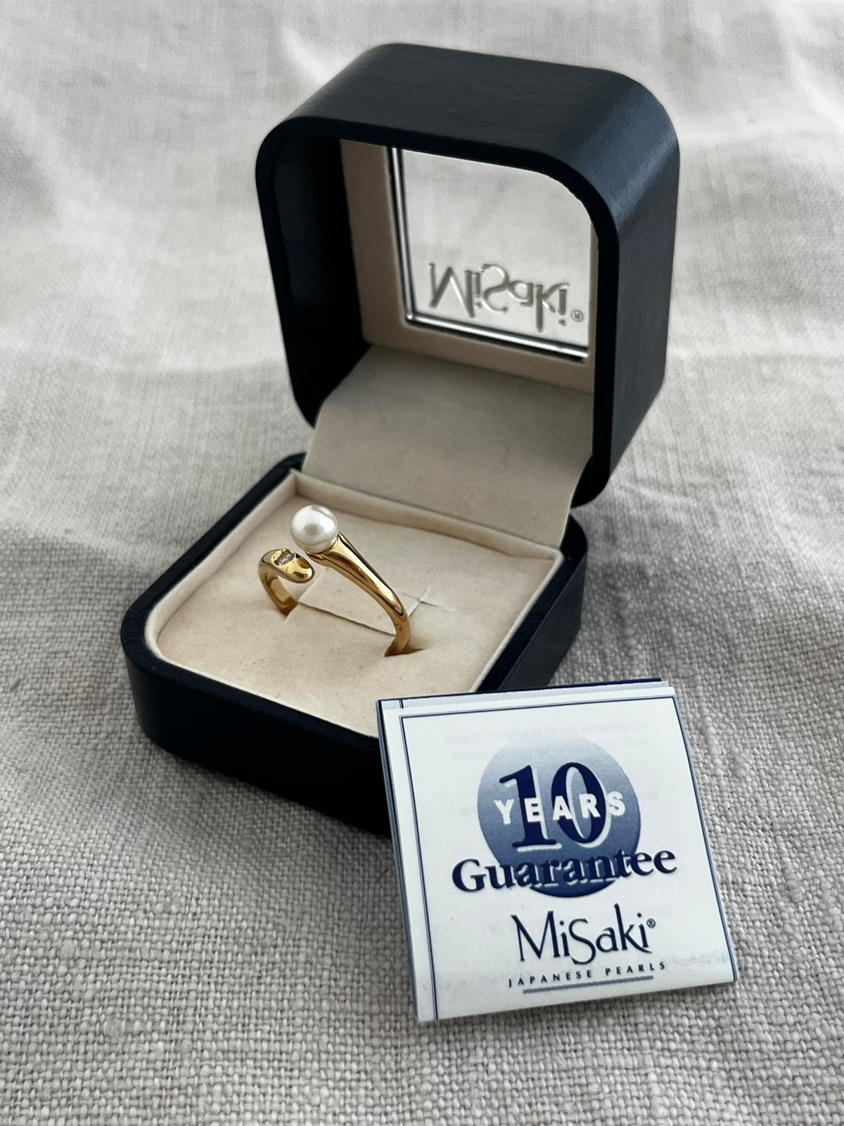 Misaki Japanese Pearl Snake Pearl Ring 6mm, Adjustable Band, Nieuw, Ophalen of Verzenden, Dame, Met parel