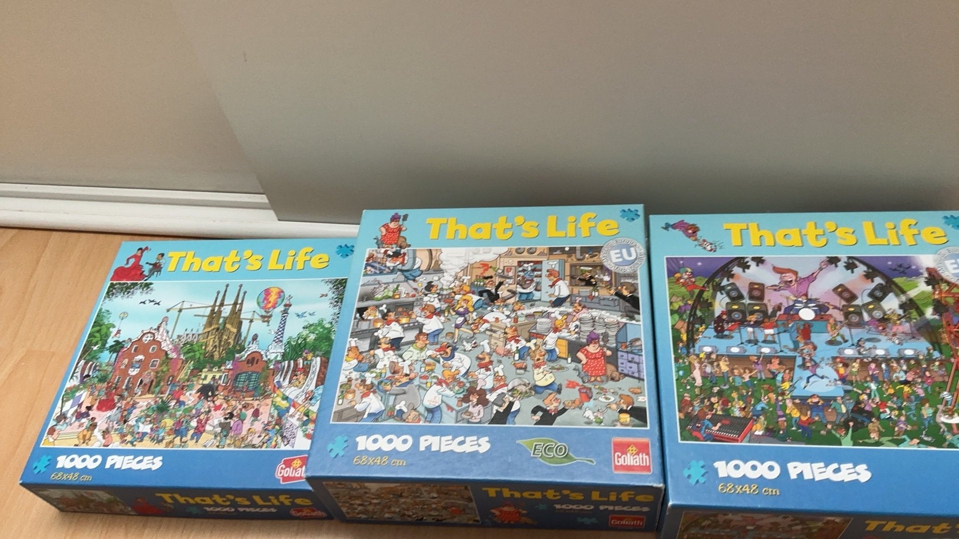 3 x puzzel thats life 1000  samen € 6,00, Ophalen of Verzenden, 500 t/m 1500 stukjes, Zo goed als nieuw