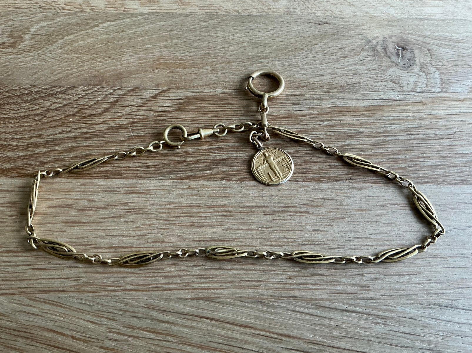 Double horlogeketting, gemerkt double garantie+meesterteken., Ophalen of Verzenden, Goud, Overige merken, 1960 of later