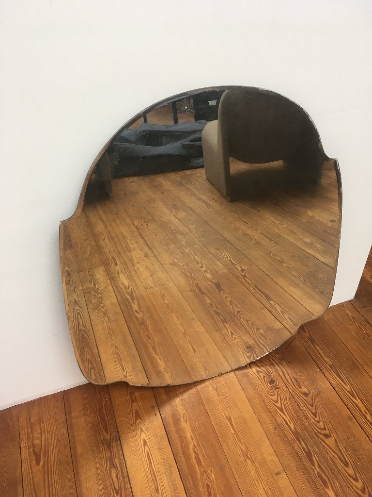 Antieke spiegel geslepen 86 x 79/80 cm. Antique Mirror, Ophalen, Rechthoekig