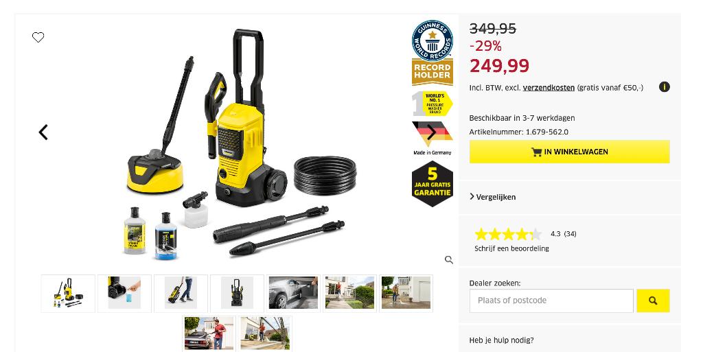 Hogedrukreiniger Karcher K4 home, Ophalen of Verzenden, Nieuw, Elektrisch, Karcher terras reiniger