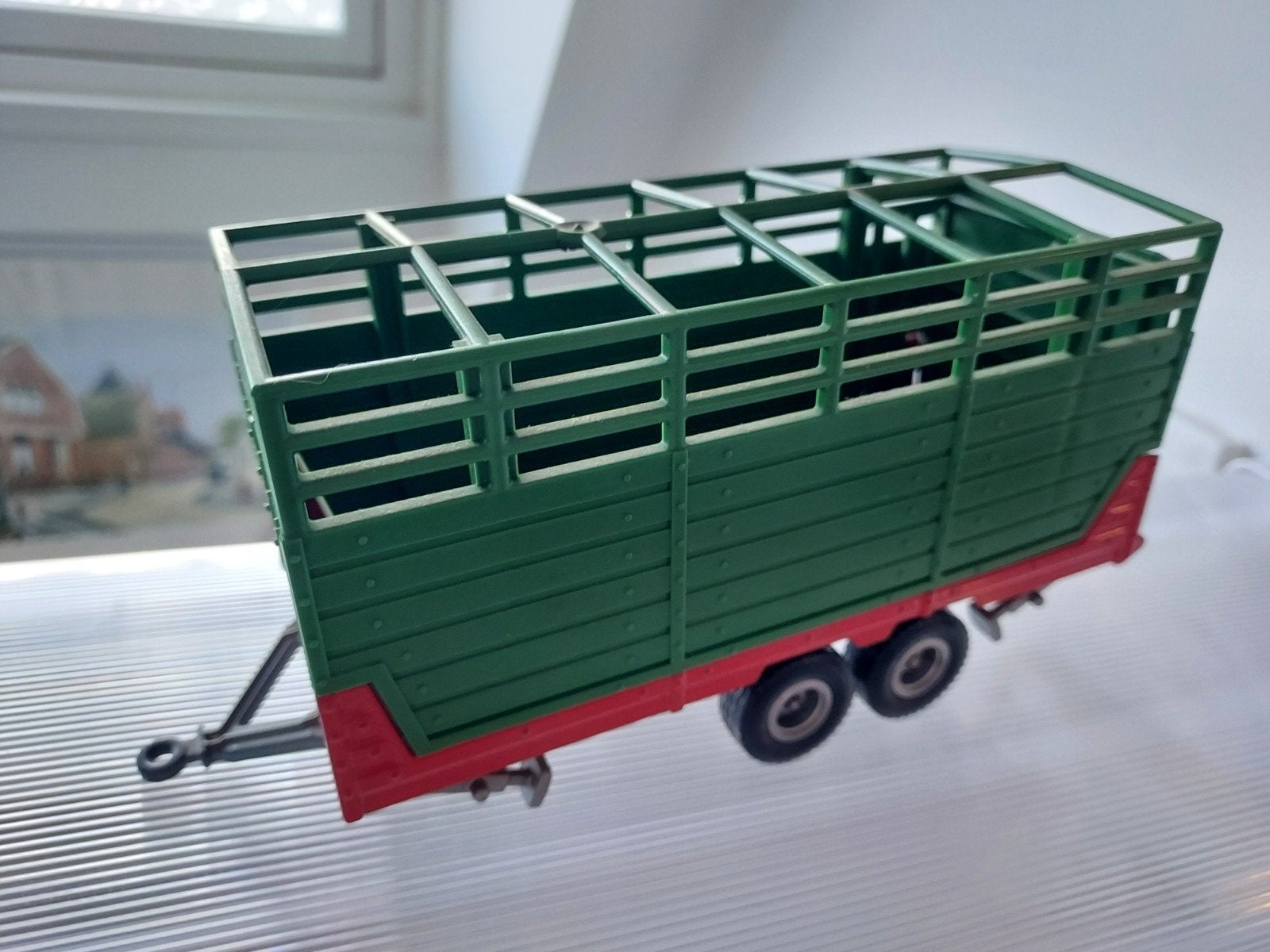 Speelgoed veewagen - Groen/Rood, Overige merken, Gebruikt, 1:32 tot 1:50, Overige typen